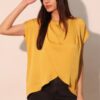 Washed Poly Silk Tulip Tunic Top – Tulip Hem