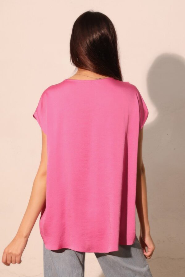 Washed Poly Silk Tulip-Hem Tunic Top – Made in USA