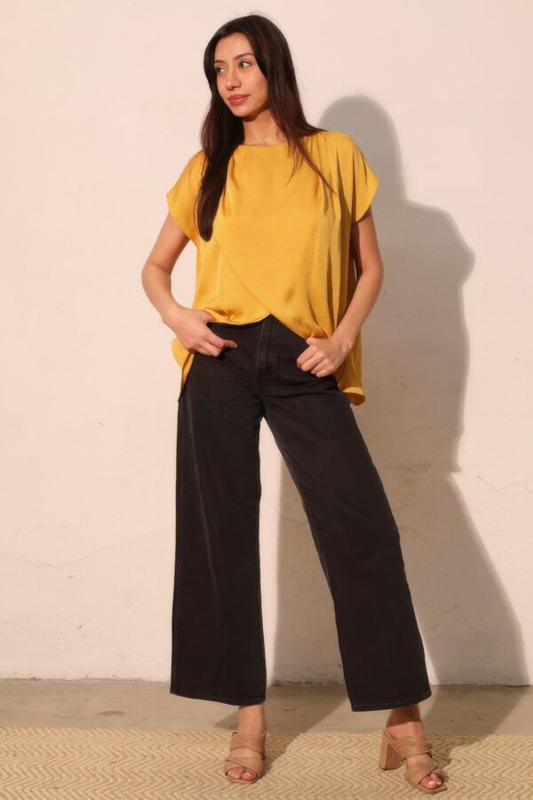 Washed Poly Silk Tulip Tunic Top – Tulip Hem