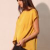 Washed Poly Silk Tulip Tunic Top – Tulip Hem