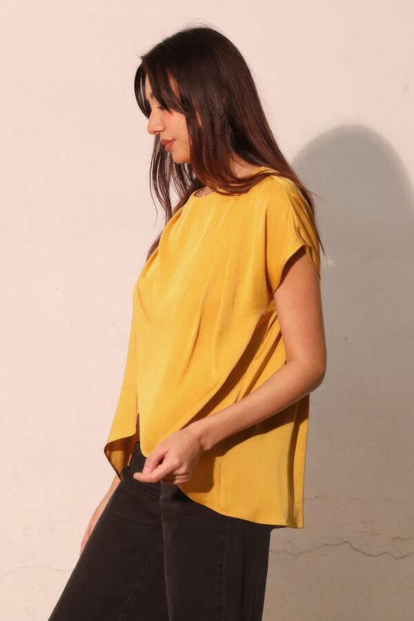 Washed Poly Silk Tulip Tunic Top – Tulip Hem