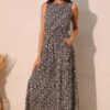 Night Meadow Sleeveless Bubble Jumpsuit – Flowy Bubble Silhouette
