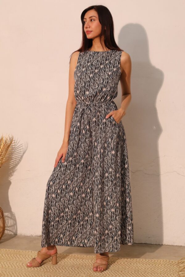 Night Meadow Sleeveless Bubble Jumpsuit – Flowy Bubble Silhouette