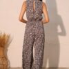Night Meadow Sleeveless Bubble Jumpsuit – Flowy Bubble Silhouette