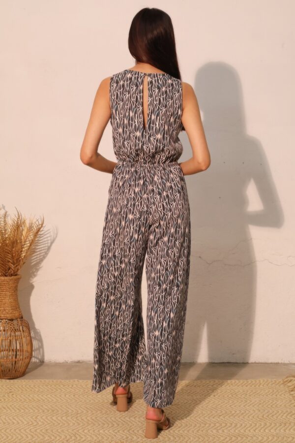 Night Meadow Sleeveless Bubble Jumpsuit – Flowy Bubble Silhouette