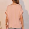 Washed Poly Silk V-Neck Tee – Silky Finish