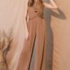 Washed Poly Silk Twist-Front Jumpsuit – Made in USA