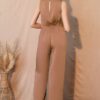 Washed Poly Silk Twist-Front Jumpsuit – Made in USA