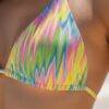 Iridescent Zigzag Halter Bikini Set with Sarong