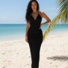 Halter Crochet Maxi Beach Dress – 100% Viscose