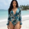 Flora Tropical Long-Sleeve Swimsuit – Tropical Print