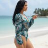 Flora Tropical Long-Sleeve Swimsuit – Tropical Print