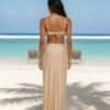 Beige Starfish 3-Piece Maxi Bikini Set with Gold Hardware