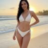 Netted 4-Piece Bikini Set with Mesh Crop Top