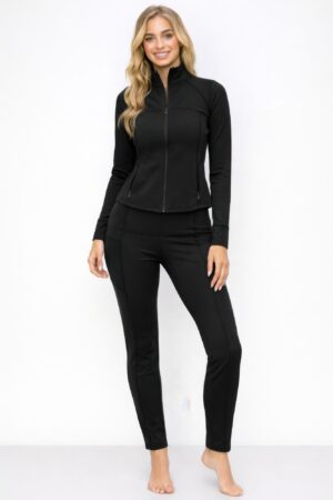Sculpted Zip-Up Jacket & High-Waist Leggings Set
