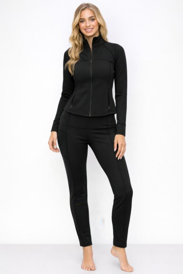 Sculpted Zip-Up Jacket & High-Waist Leggings Set