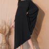 Matte Crepe One-Sleeve Dress – Asymmetrical Silhouette
