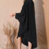 Matte Crepe One-Sleeve Dress – Asymmetrical Silhouette