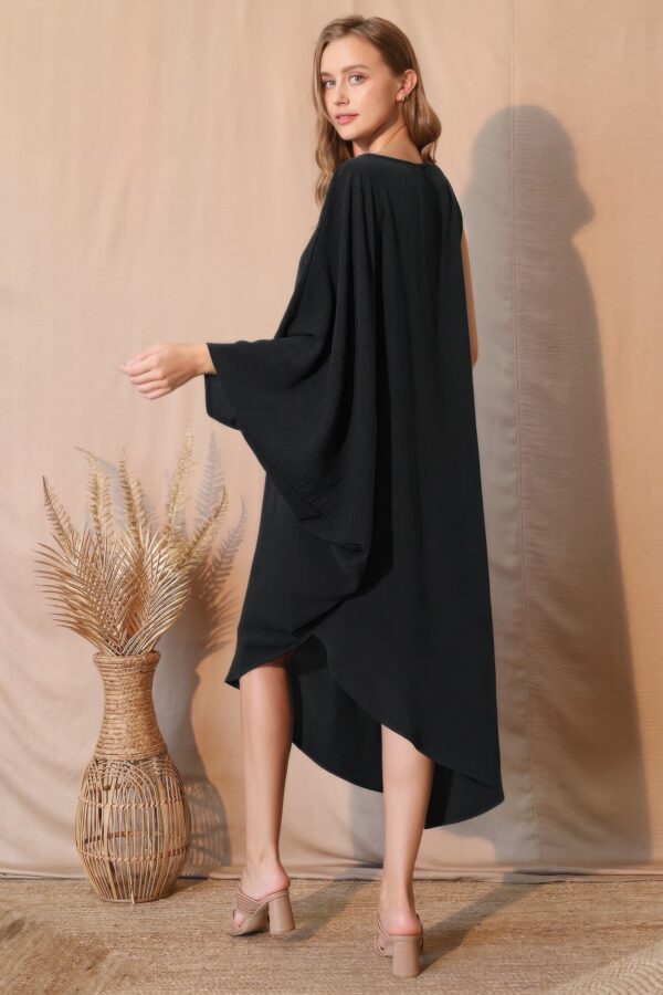 Matte Crepe One-Sleeve Dress – Asymmetrical Silhouette