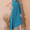 Matte Crepe One-Sleeve Dress – Asymmetrical