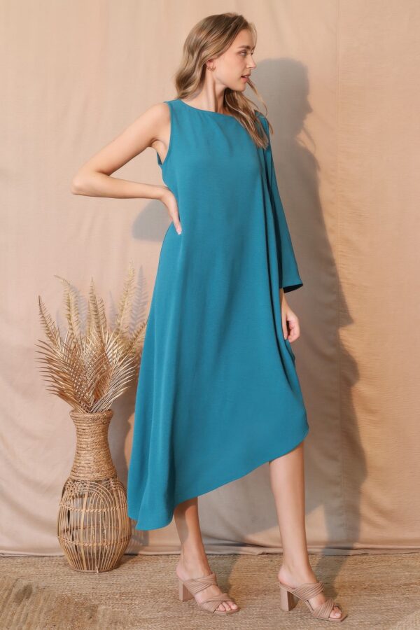 Matte Crepe One-Sleeve Dress – Asymmetrical