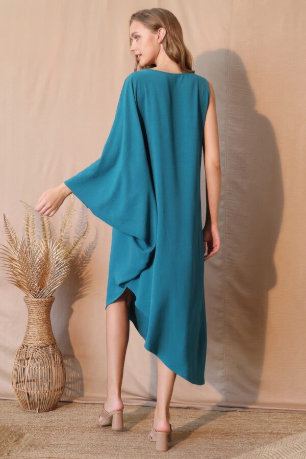 Matte Crepe One-Sleeve Dress – Asymmetrical
