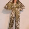 Dreaming Lily Satin Cape Jumpsuit – Floral Print
