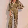 Dreaming Lily Satin Cape Jumpsuit – Floral Print