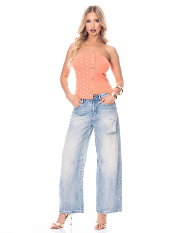 Polka Dot Top – Soft Stretch Knit, Lightweight