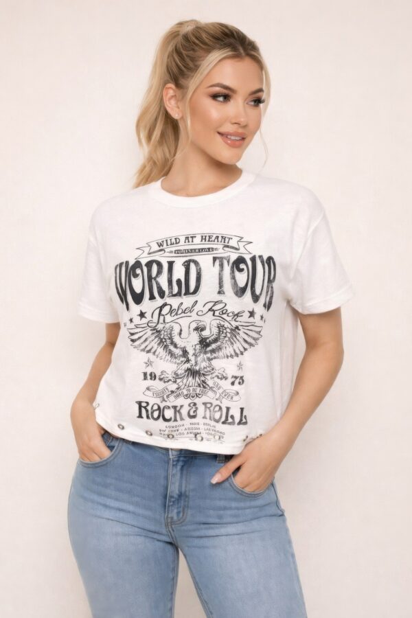 Rebel Rock Graphic Tee – Contrast Ringer Crew