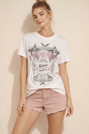 Champagne Rose Crest Classic Cotton-Blend Tee