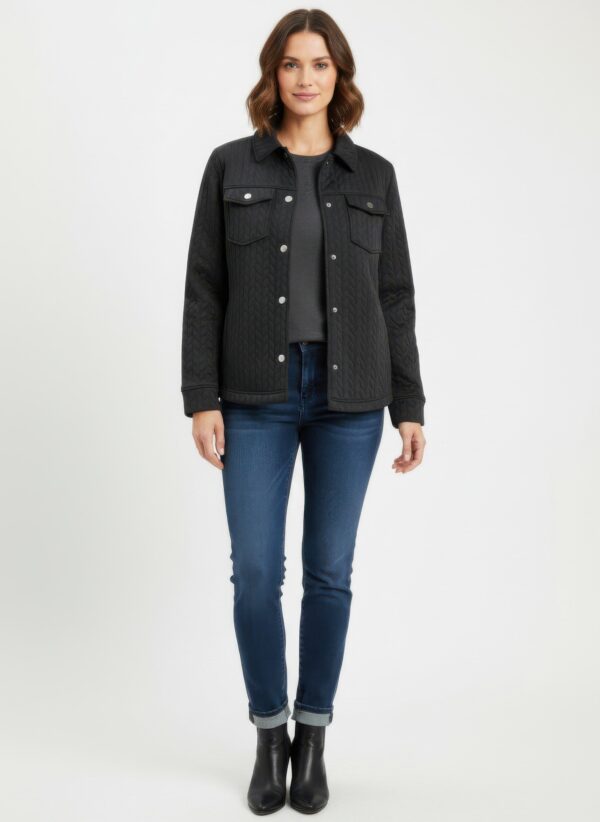 Onque Casual Textured Jacket – Collared Snap Front
