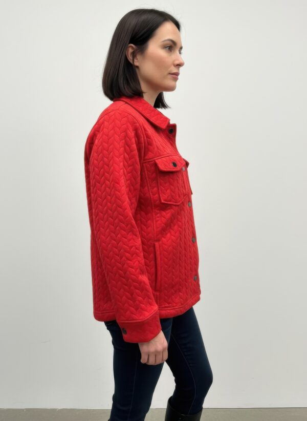 Casual Textured Jacket with Snap-Front Collar
