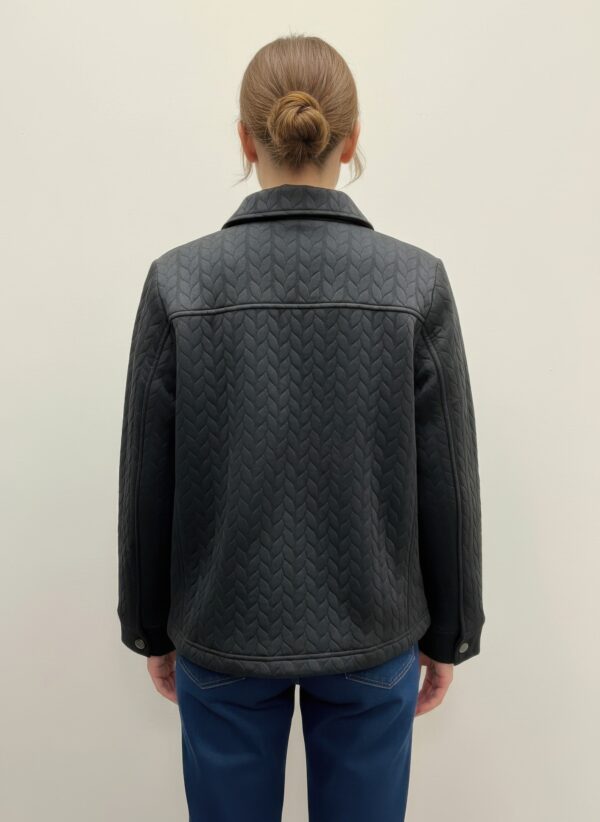 Onque Casual Textured Jacket – Collared Snap Front