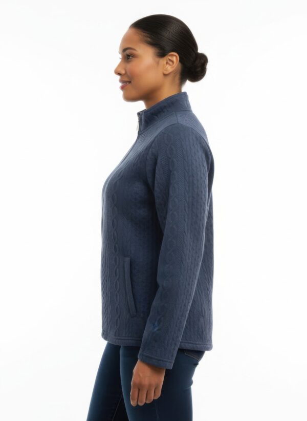 Onque Textured Mock-Neck Jacket – Front Zip