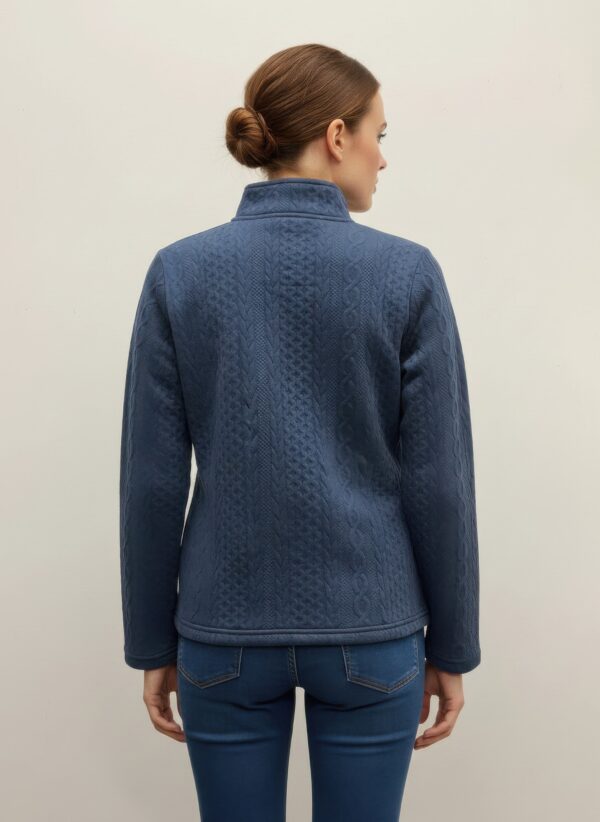 Onque Textured Mock-Neck Jacket – Front Zip