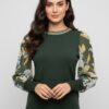 Rio & Rian Sheer-Sleeve Pullover Sweater