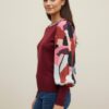 Pullover Sweater with Sheer Printed Long Sleeves