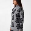 Ninety Floral Tunic Sweater with Jacquard Rose