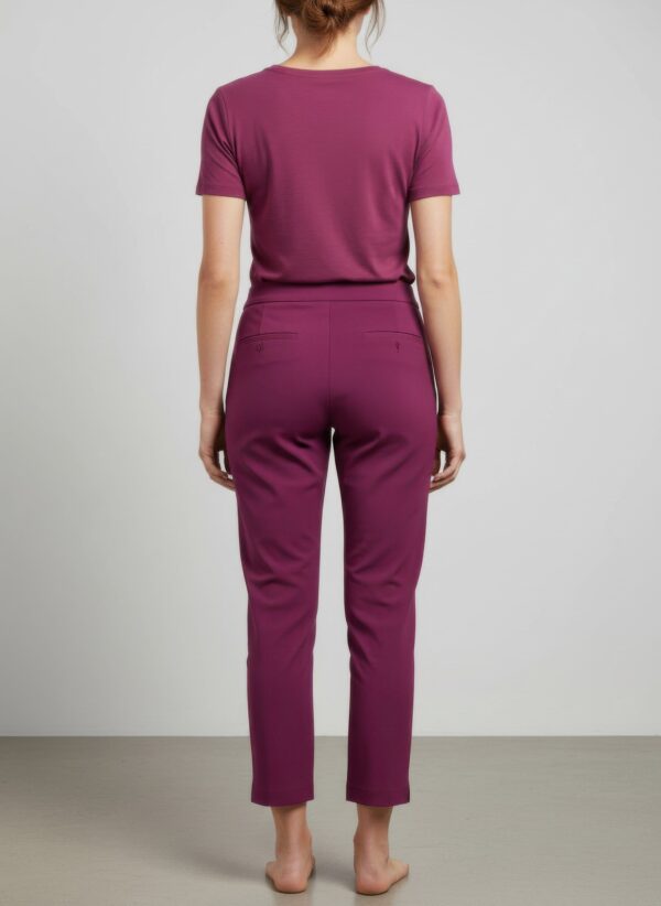 Tailored Pull-On Ankle Pants with Hem Slits