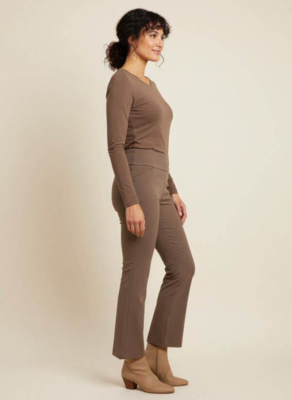 Pull-On Bootcut Pants with Stretch Front Pockets