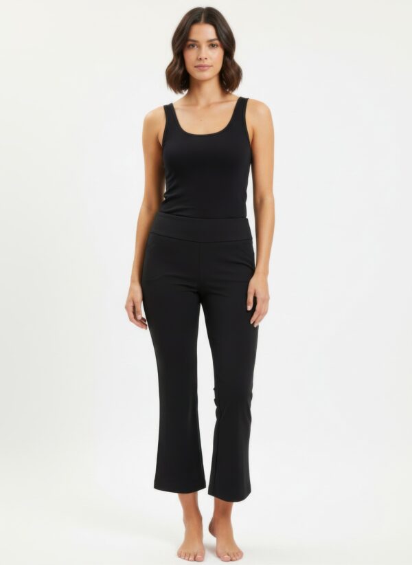 Pull-On Bootcut Pants with Stretch Front Pockets