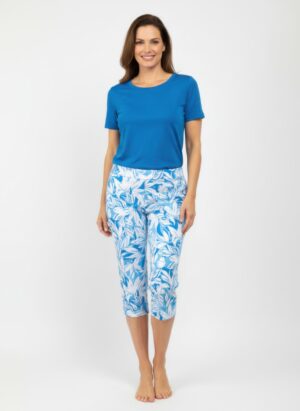 Printed Pedal Pushers – Pull-On Crop with Welt Pockets