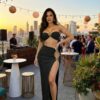 Bandeau Two-Piece Skirt Set with High Thigh Slit