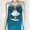 Strapless Cut-Out Jumpsuit with Flared Leg