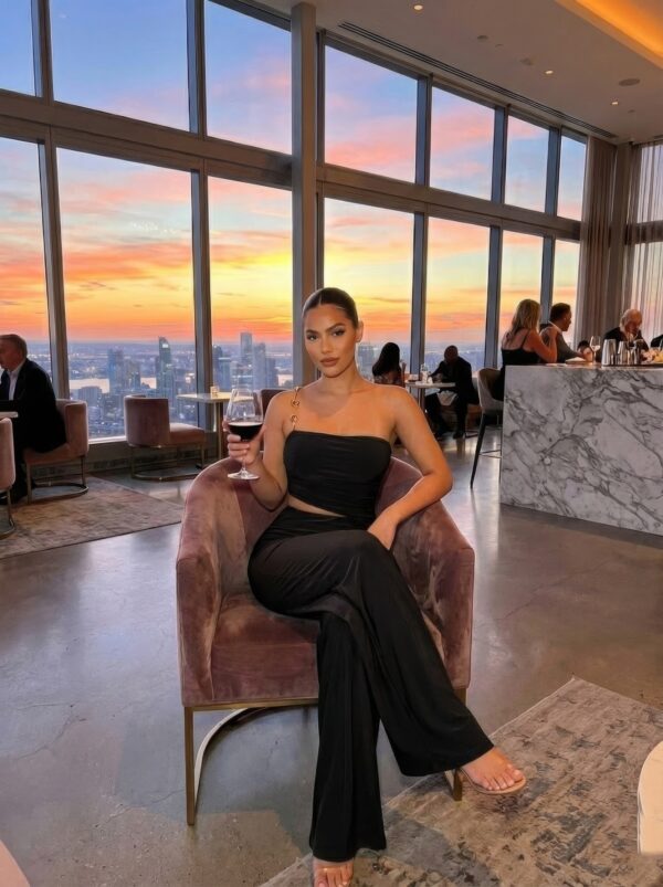 Ruched Bandeau Jumpsuit with Asymmetrical Cutout