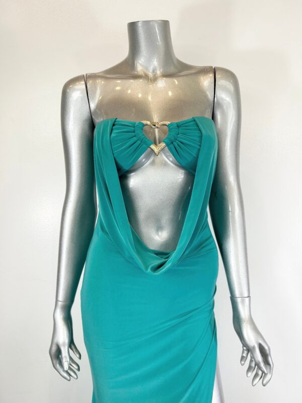 Strapless Maxi Gown with Draped Cowl Bust