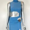 Sleeveless High-Neck Cutout Top & Floor-Length Skirt Set