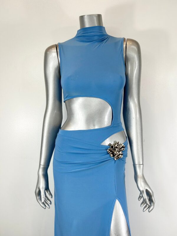 Sleeveless High-Neck Cutout Top & Floor-Length Skirt Set