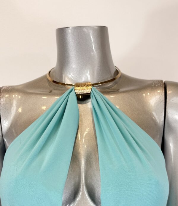 Strapless Midi Dress with Necklace-Style Detail
